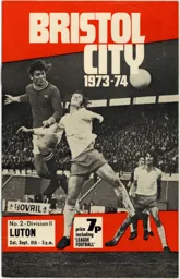 Programme: Bristol City vs Luton Town FC (8th Sep 1973)
