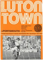 Programme: Luton Town FC vs Portsmouth (15th Sep 1973)
