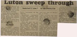 Match Report: Sunderland vs Luton Town FC (22nd Sep 1973)