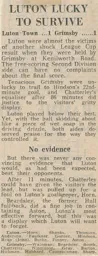 Match Report: Luton Town FC vs Grimsby Town (10th Oct 1973)