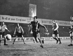 Tom Finney can't reach the ball