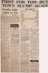 Match Report: Luton Town FC vs Swindon Town (13th Oct 1973)