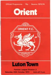 Programme: Orient vs Luton Town FC (20th Oct 1973)