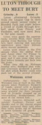 Match Report: Grimsby Town vs Luton Town FC (23rd Oct 1973)