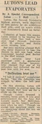 Match Report: Luton Town FC vs Hull City (27th Oct 1973)