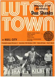 Programme: Luton Town FC vs Hull City (27th Oct 1973)