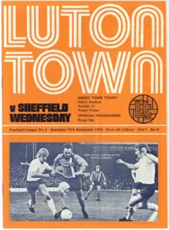 Programme: Luton Town FC vs Sheffield Wednesday (17th Nov 1973)