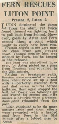 Match Report: Preston North End vs Luton Town FC (24th Nov 1973)