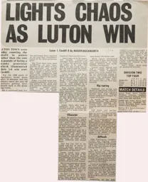 Match Report: Luton Town FC vs Cardiff City (12th Dec 1973)