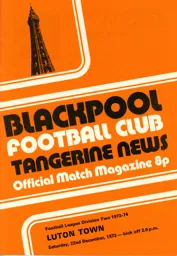 Programme: Blackpool vs Luton Town FC (22nd Dec 1973)