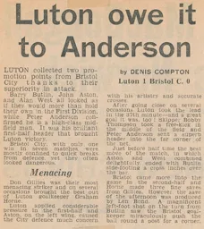 Match Report: Luton Town FC vs Bristol City (29th Dec 1973)