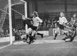 John Aston goes close