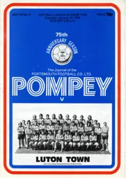Programme: Portsmouth vs Luton Town FC (12th Jan 1974)