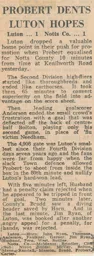 Match Report: Luton Town FC vs Notts County (5th Feb 1974)