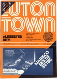 Programme: Luton Town FC vs Leicester City (16th Feb 1974)