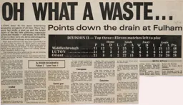 Match Report: Fulham vs Luton Town FC (5th Mar 1974)