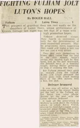 Match Report: Fulham vs Luton Town FC (5th Mar 1974)