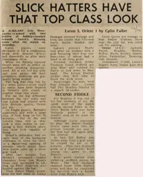 Match Report: Luton Town FC vs Orient (16th Mar 1974)