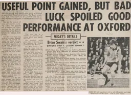 Match Report: Oxford United vs Luton Town FC (12th Apr 1974)