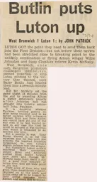 Match Report: West Bromwich Albion vs Luton Town FC (27th Apr 1974)