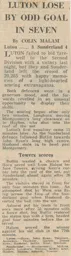 Match Report: Luton Town FC vs Sunderland (1st May 1974)