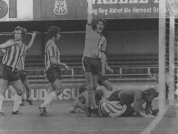 Barry Butlin signals his goal