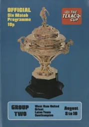Programme: West Ham United vs Luton Town FC (7th Aug 1974)