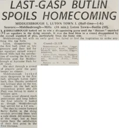 Match Report: Middlesbrough vs Luton Town FC (24th Aug 1974)