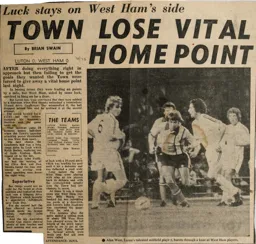 Match Report: Luton Town FC vs West Ham United (28th Aug 1974)