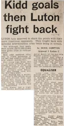 Match Report: Arsenal vs Luton Town FC (21st Sep 1974)
