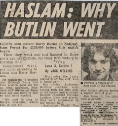 Match Report: Luton Town FC vs Carlisle United (28th Sep 1974)