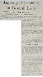 Match Report: Sheffield United vs Luton Town FC (8th Oct 1974)