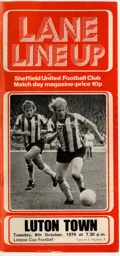 Programme: Sheffield United vs Luton Town FC (8th Oct 1974)