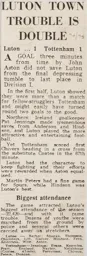 Match Report: Luton Town FC vs Tottenham Hotspur (26th Oct 1974)