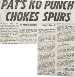 Match Report: Luton Town FC vs Tottenham Hotspur (26th Oct 1974)