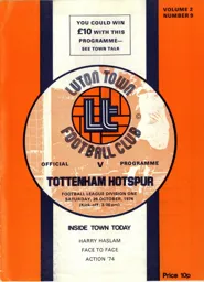 Programme: Luton Town FC vs Tottenham Hotspur (26th Oct 1974)