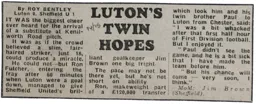 Match Report: Luton Town FC vs Sheffield United (9th Nov 1974)