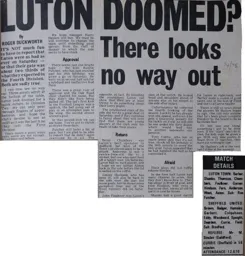 Match Report: Luton Town FC vs Sheffield United (9th Nov 1974)