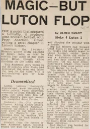 Match Report: Stoke City vs Luton Town FC (16th Nov 1974)