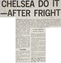 Match Report: Chelsea vs Luton Town FC (7th Dec 1974)
