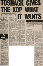 Match Report: Liverpool vs Luton Town FC (14th Dec 1974)