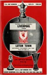 Programme: Liverpool vs Luton Town FC (14th Dec 1974)