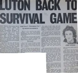 Match Report: Luton Town FC vs Birmingham City (4th Jan 1975)