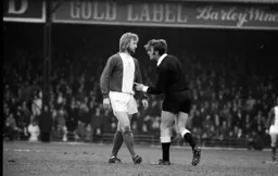 Referee has words with Birmingham’s Kenny Burns