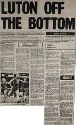 Match Report: Luton Town FC vs Chelsea (11th Jan 1975)