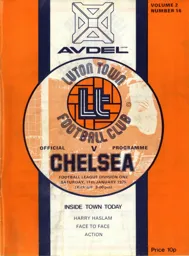 Programme: Luton Town FC vs Chelsea (11th Jan 1975)