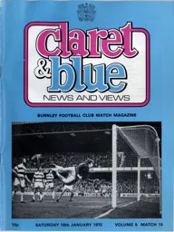 Programme: Burnley vs Luton Town FC (18th Jan 1975)