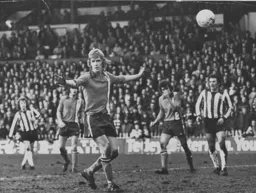 Paul Futcher watches a Blades effort drift wide