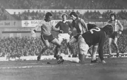 The Luton forwards get in a tangle