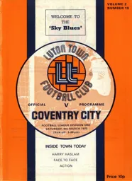 Programme: Luton Town FC vs Coventry City (8th Mar 1975)